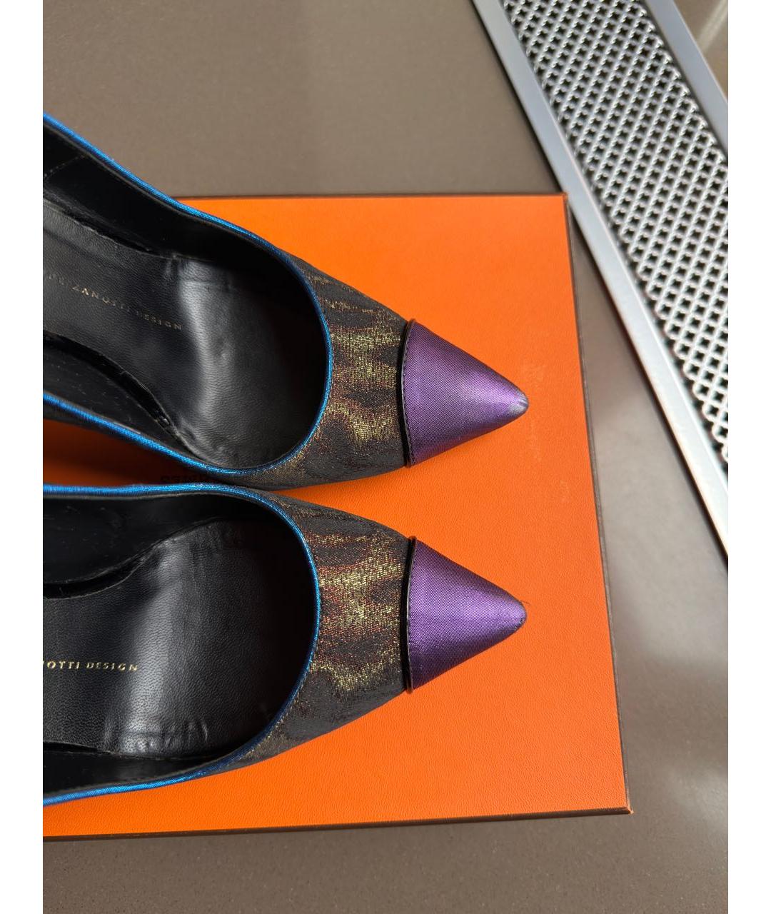 GIUSEPPE ZANOTTI DESIGN Коричневые текстильные туфли, фото 6