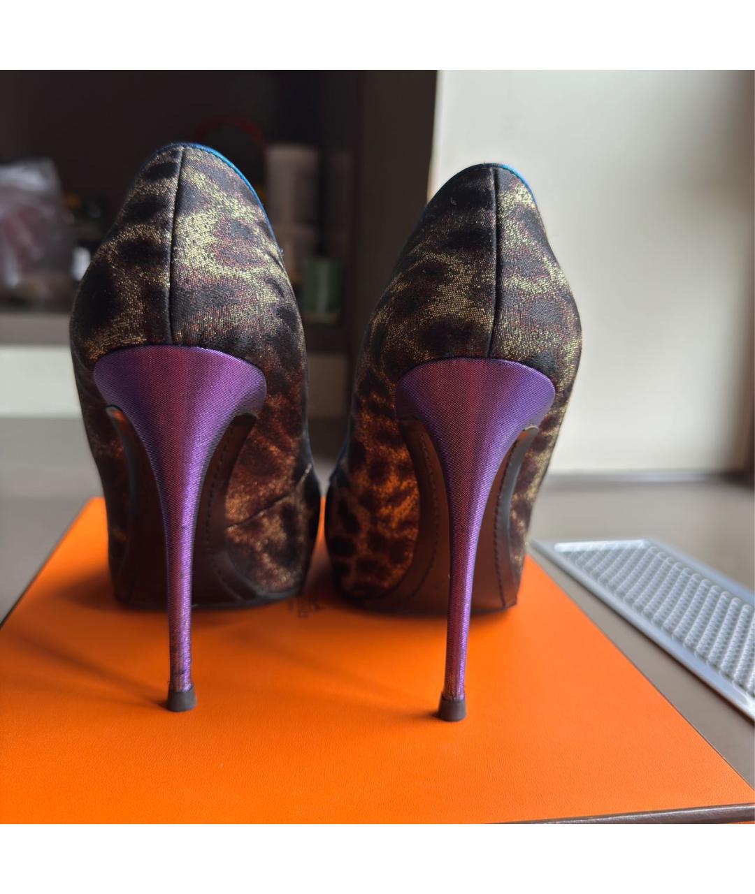 GIUSEPPE ZANOTTI DESIGN Коричневые текстильные туфли, фото 4