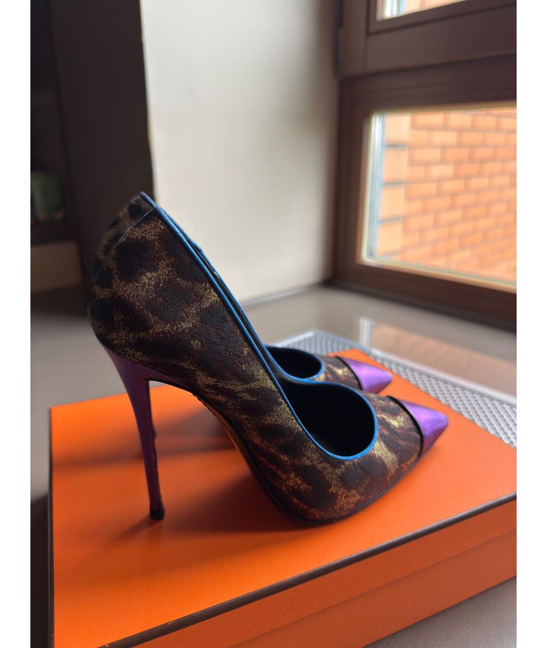 GIUSEPPE ZANOTTI DESIGN Коричневые текстильные туфли, фото 7