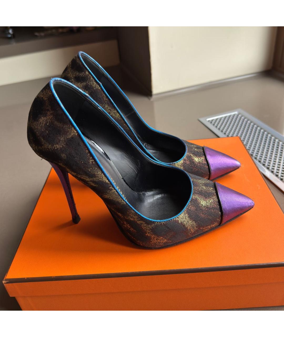 GIUSEPPE ZANOTTI DESIGN Коричневые текстильные туфли, фото 2