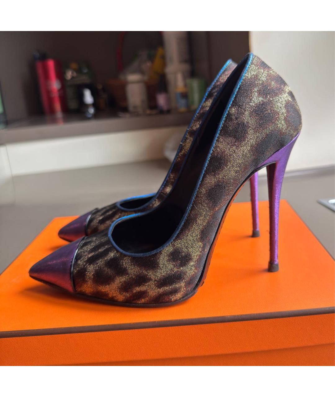 GIUSEPPE ZANOTTI DESIGN Коричневые текстильные туфли, фото 8
