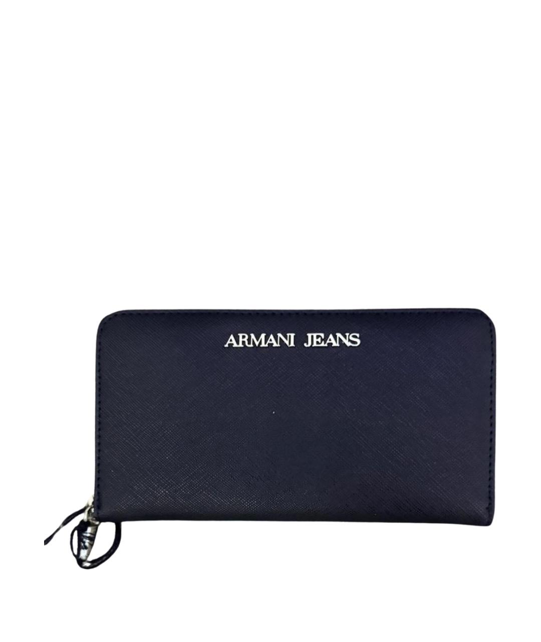 ARMANI JEANS Темно-синий кожаный кошелек, фото 1