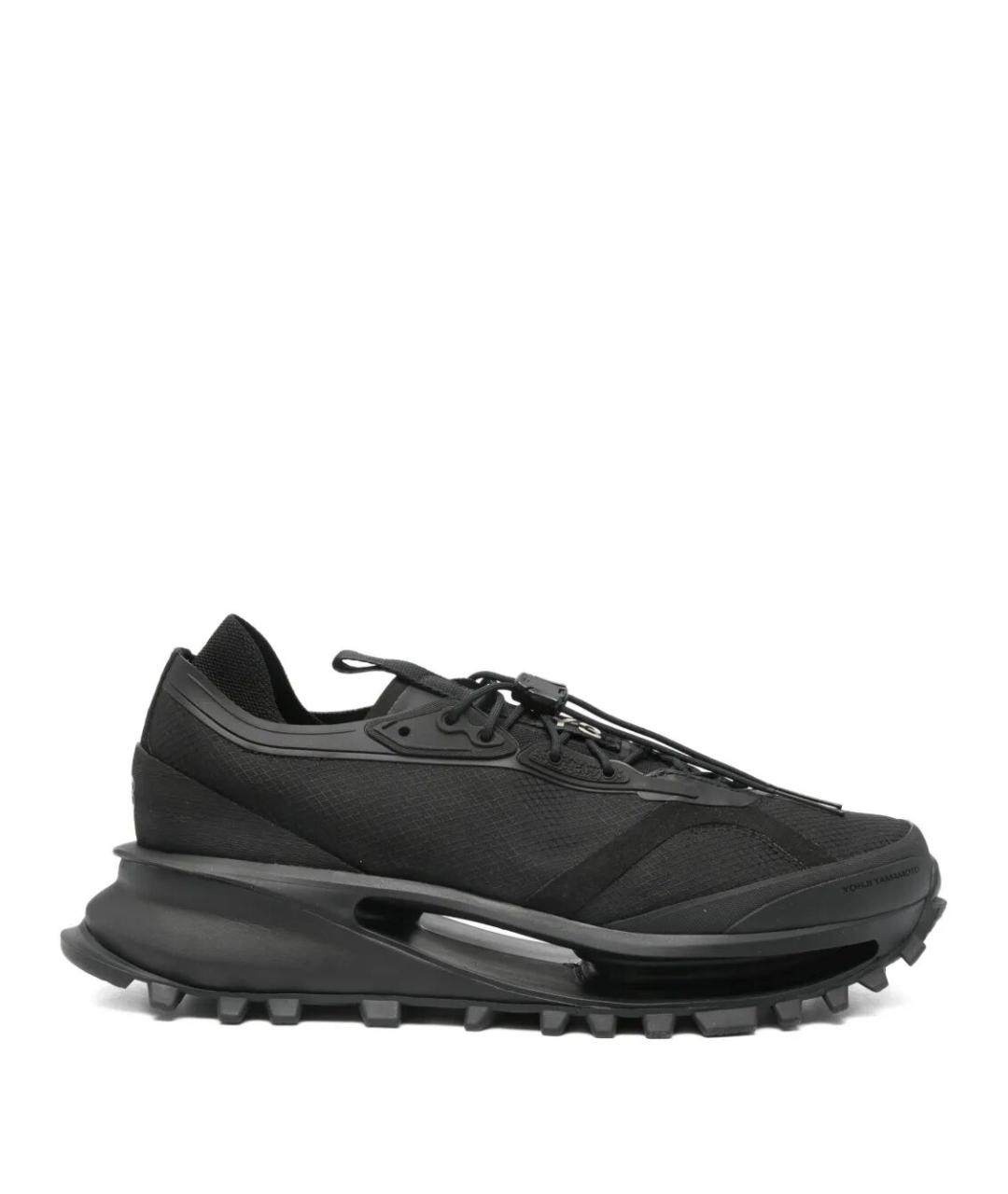 Y-3 Черные синтетические низкие кроссовки / кеды, фото 1