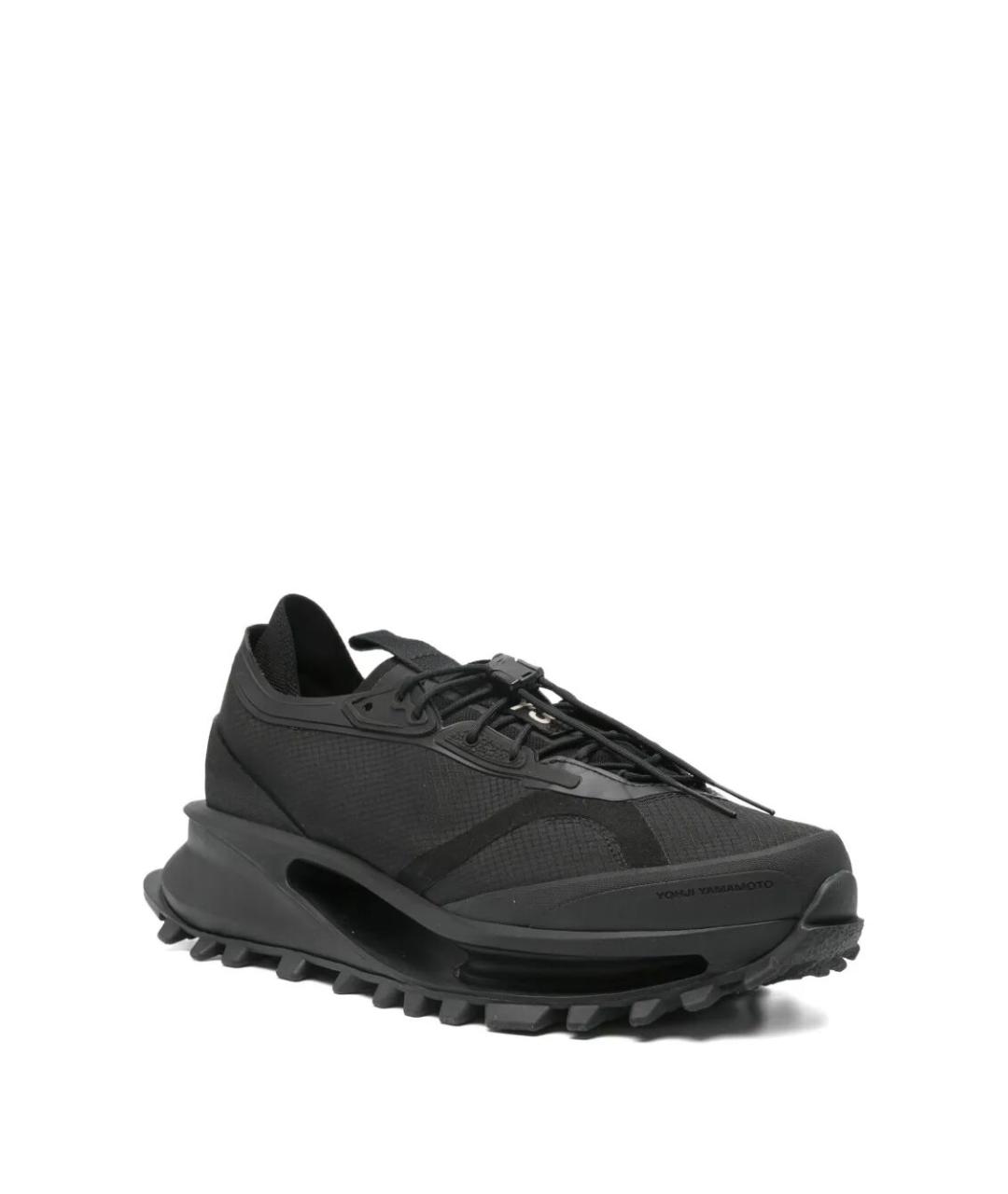Y-3 Черные синтетические низкие кроссовки / кеды, фото 3