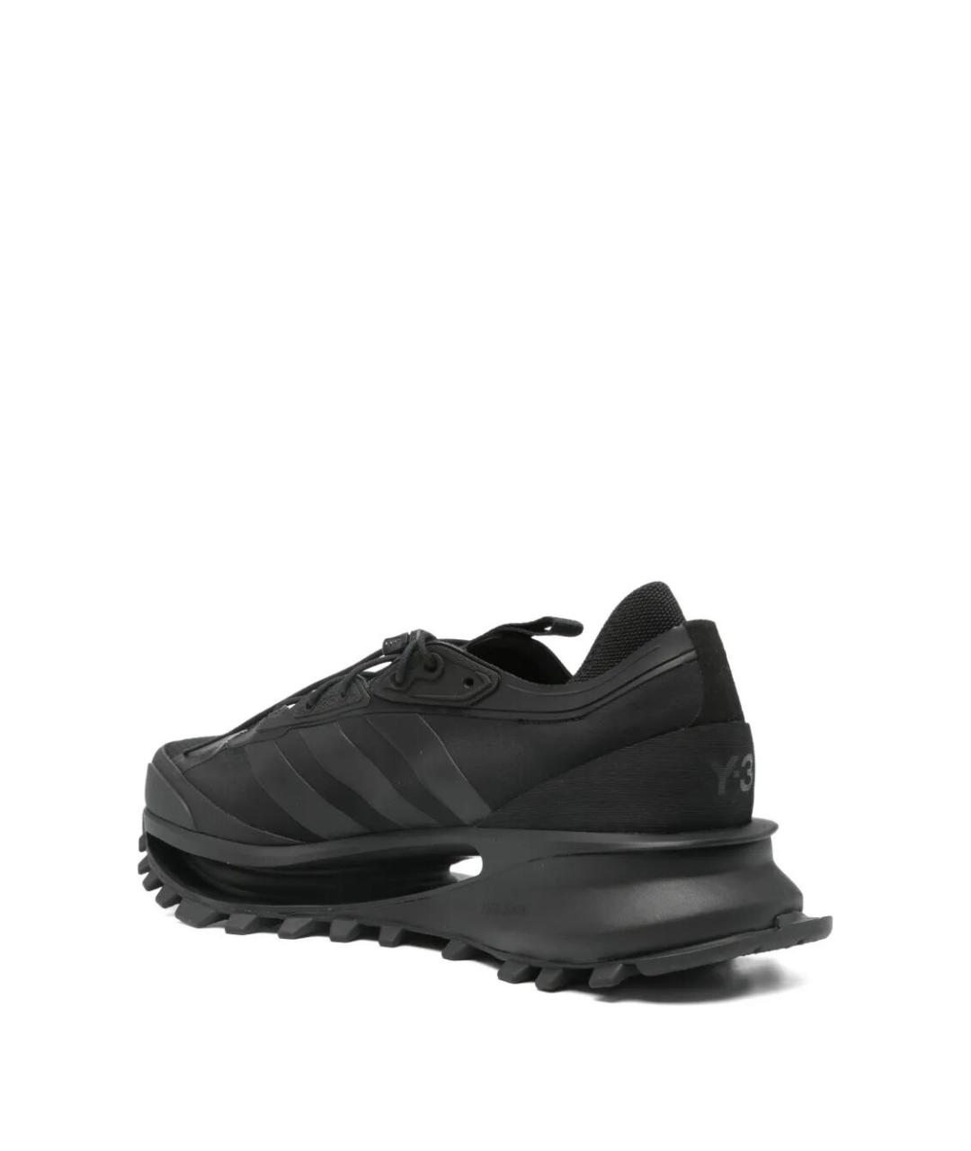 Y-3 Черные синтетические низкие кроссовки / кеды, фото 4