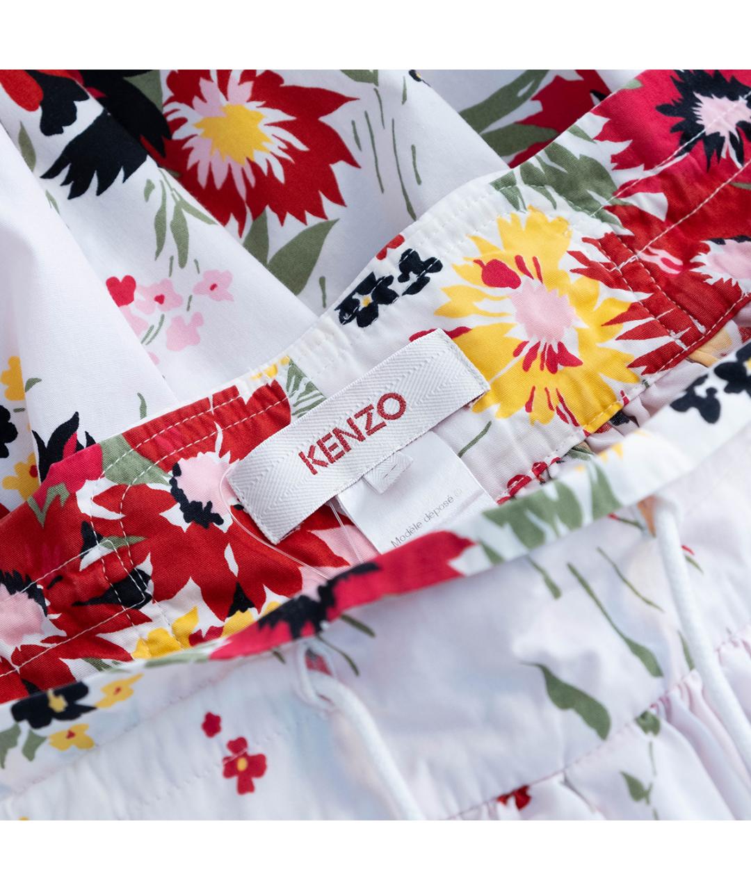 KENZO Белая хлопковая юбка миди, фото 3