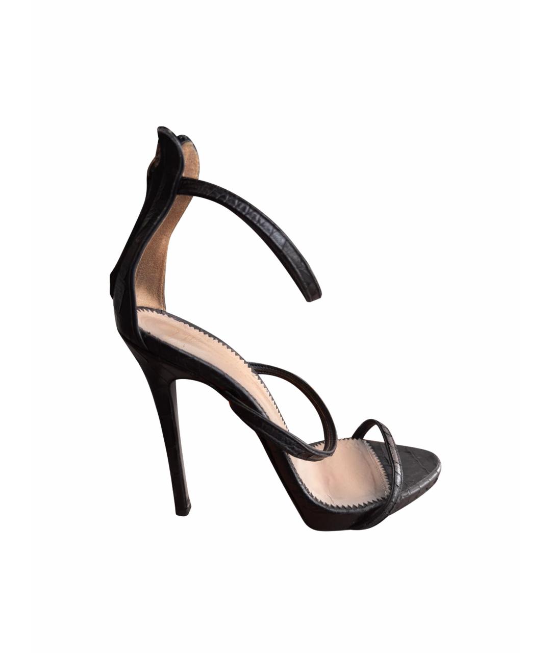GIUSEPPE ZANOTTI DESIGN Черные кожаные босоножки, фото 1
