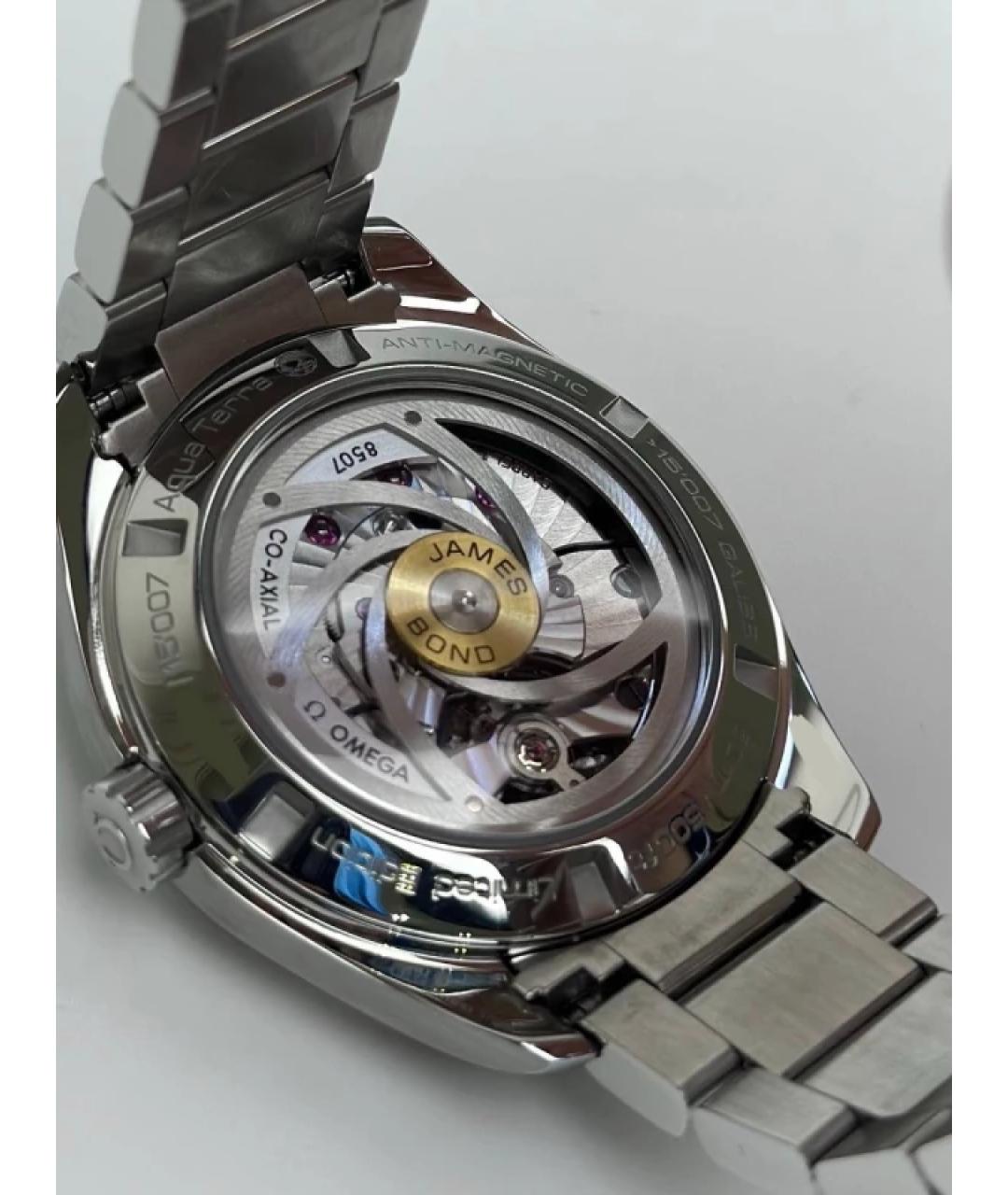 OMEGA Темно-синие стальные часы, фото 4