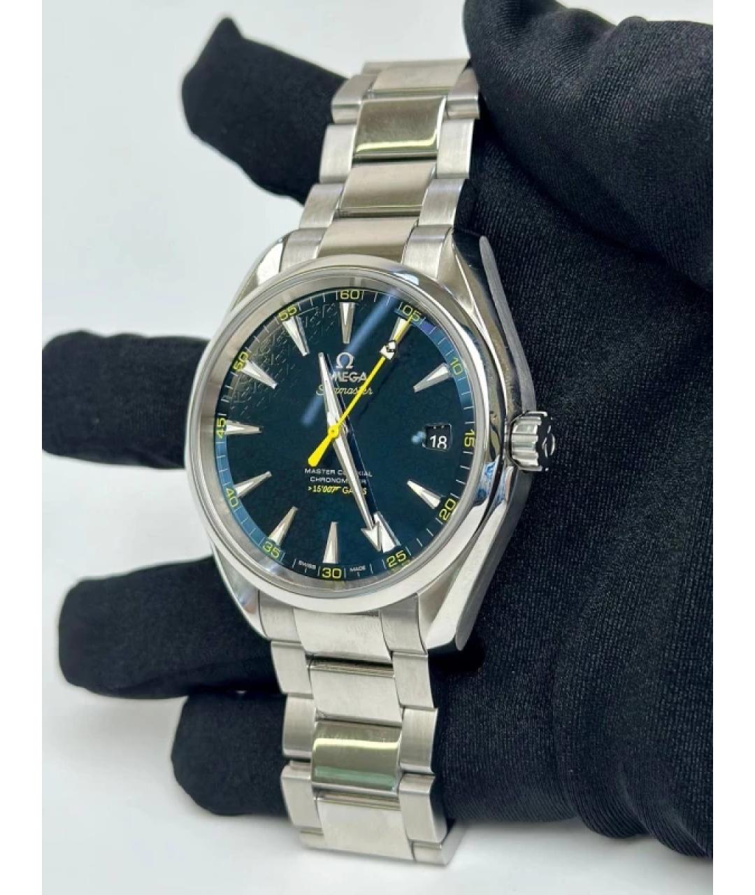 OMEGA Темно-синие стальные часы, фото 2