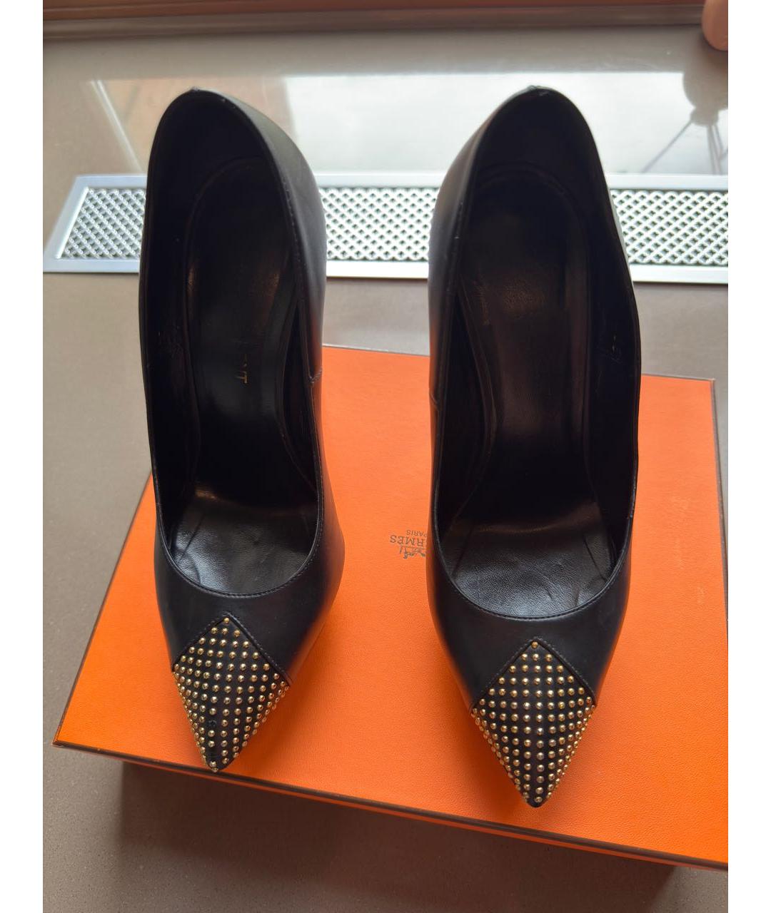 SAINT LAURENT Черные кожаные туфли, фото 3