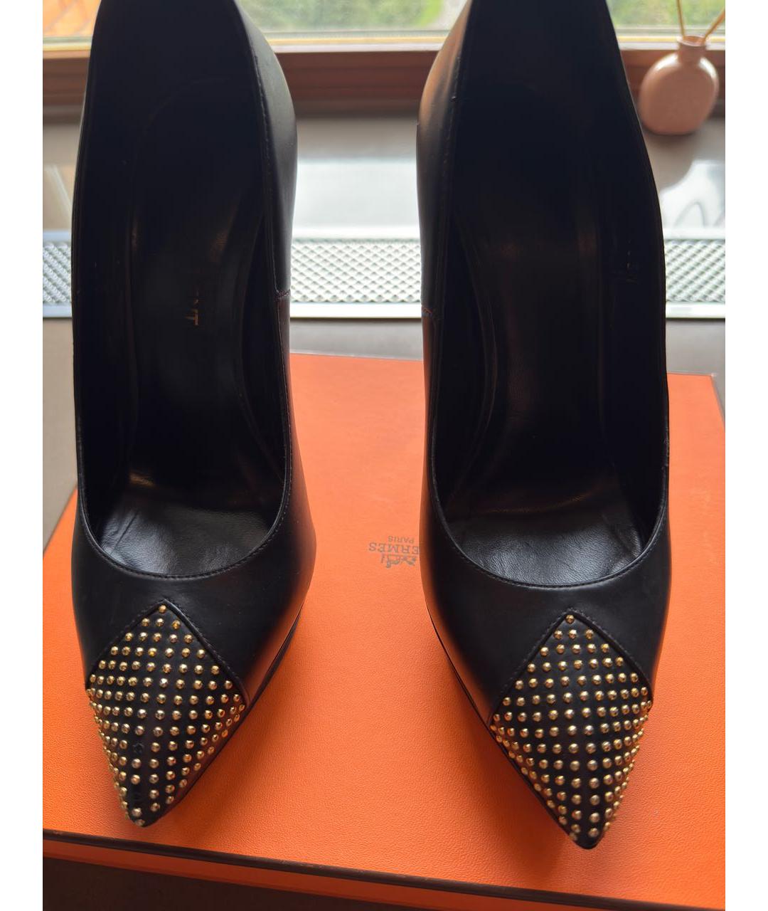 SAINT LAURENT Черные кожаные туфли, фото 5