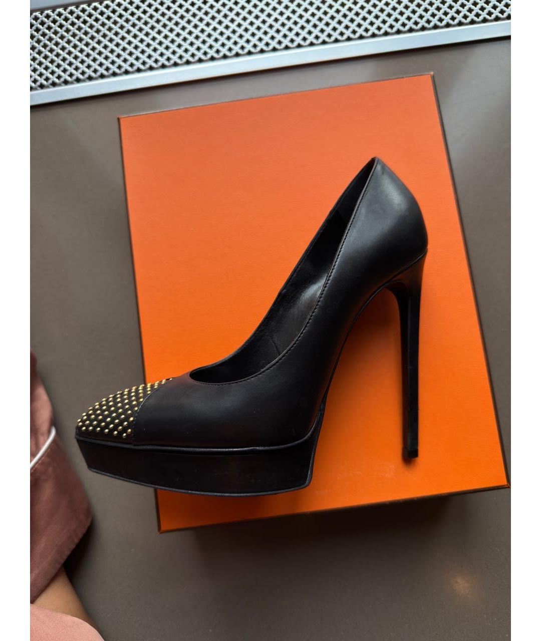 SAINT LAURENT Черные кожаные туфли, фото 6