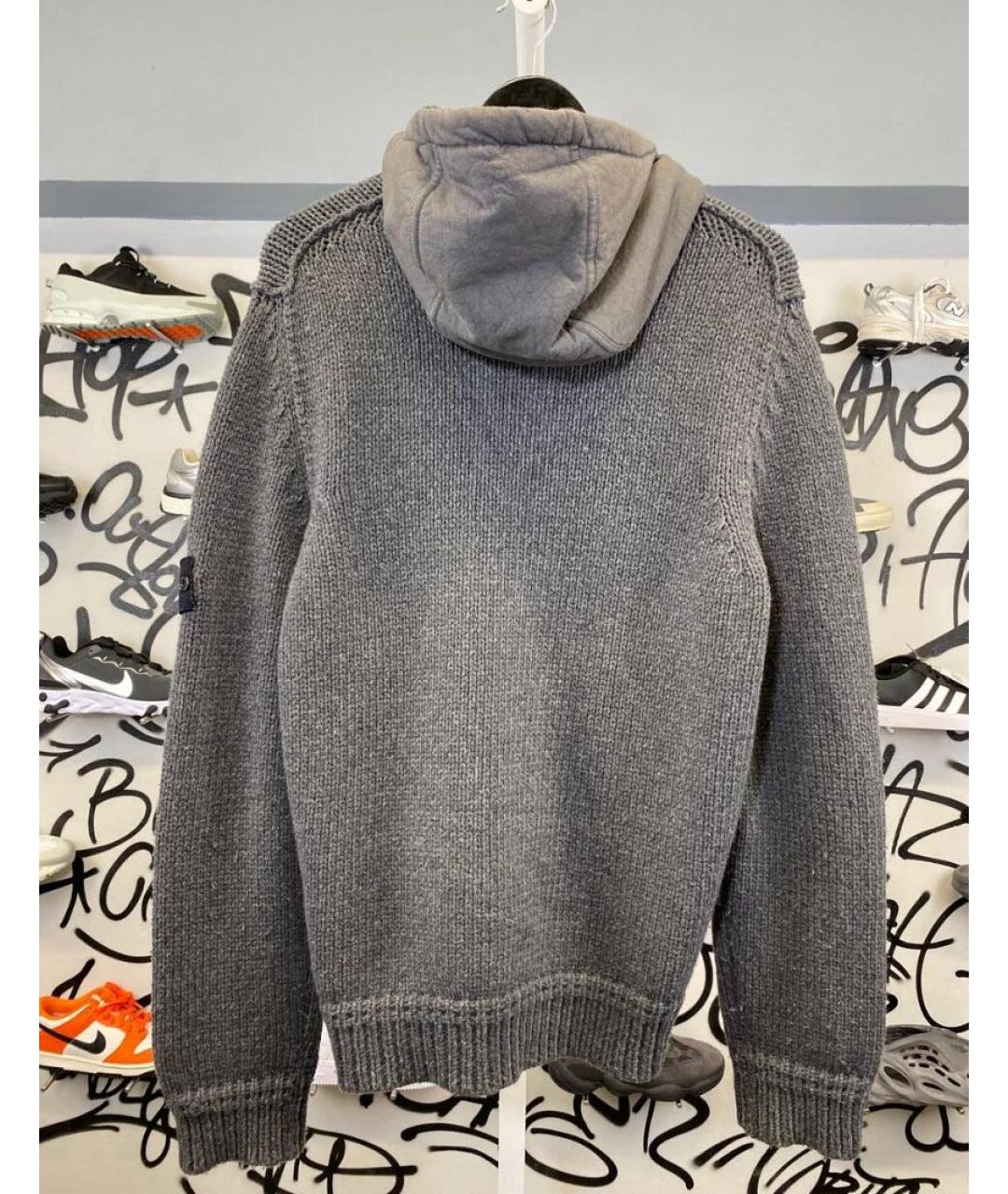 STONE ISLAND Антрацитовый шерстяной кардиган, фото 4