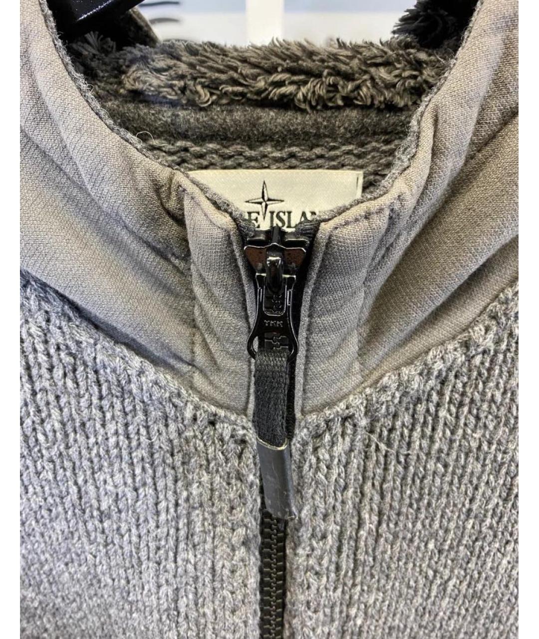 STONE ISLAND Антрацитовый шерстяной кардиган, фото 5