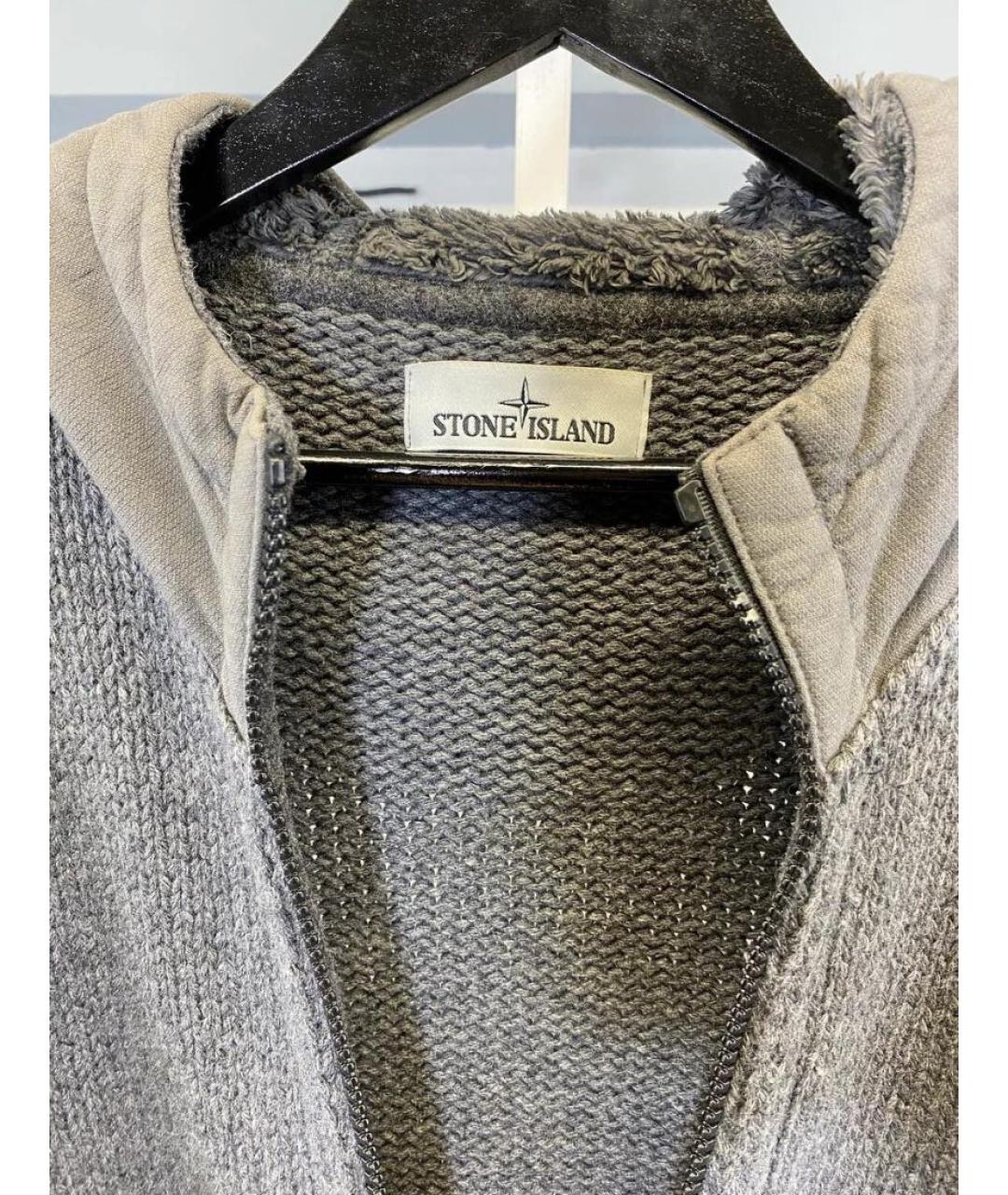 STONE ISLAND Антрацитовый шерстяной кардиган, фото 6