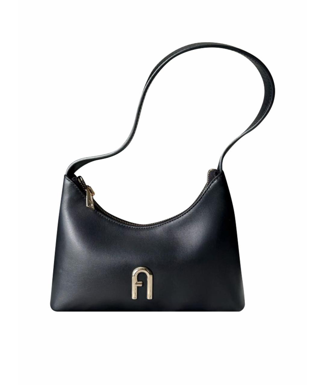 FURLA Черная кожаная сумка с короткими ручками, фото 1