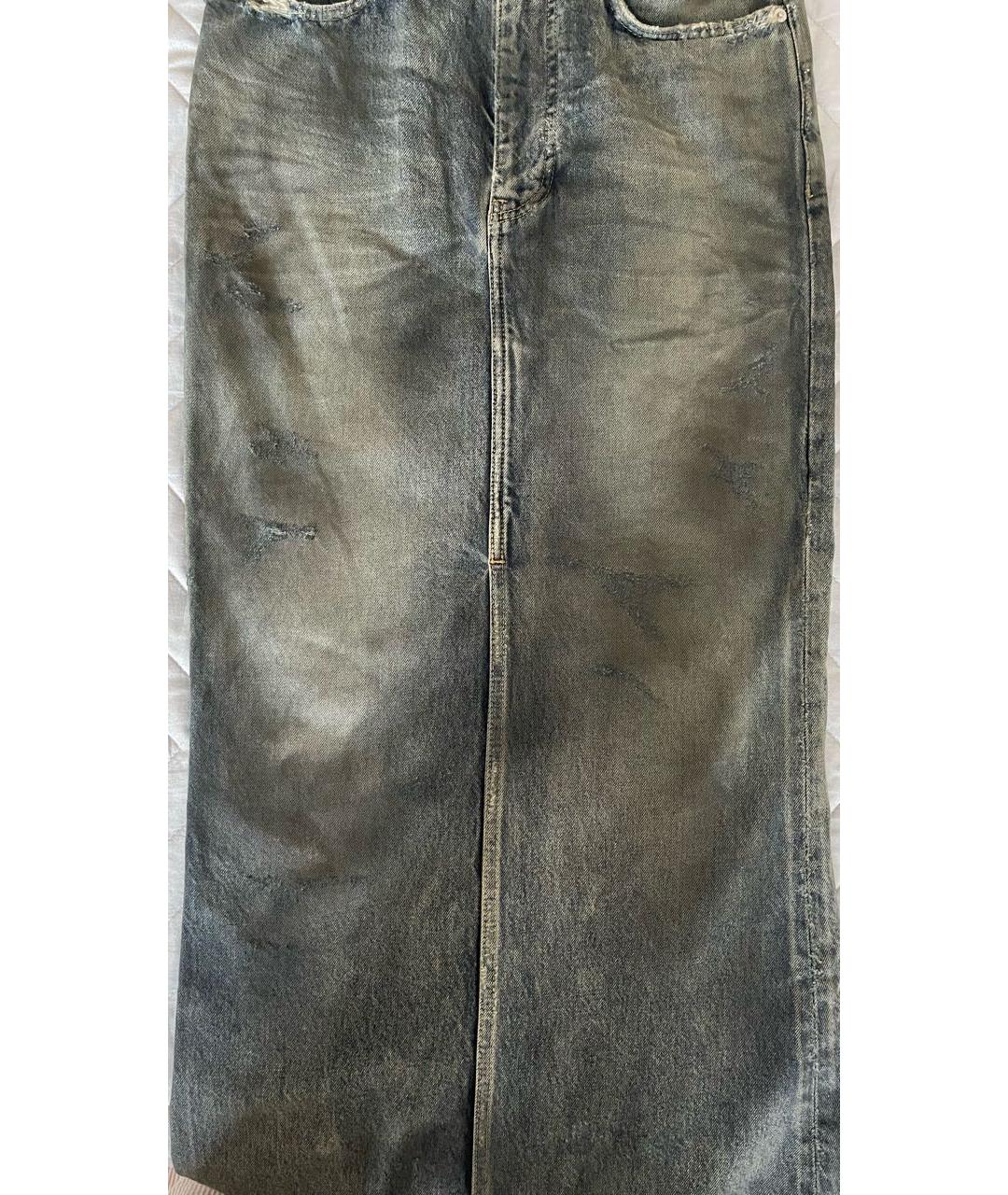 BALENCIAGA Синяя деним юбка макси, фото 4