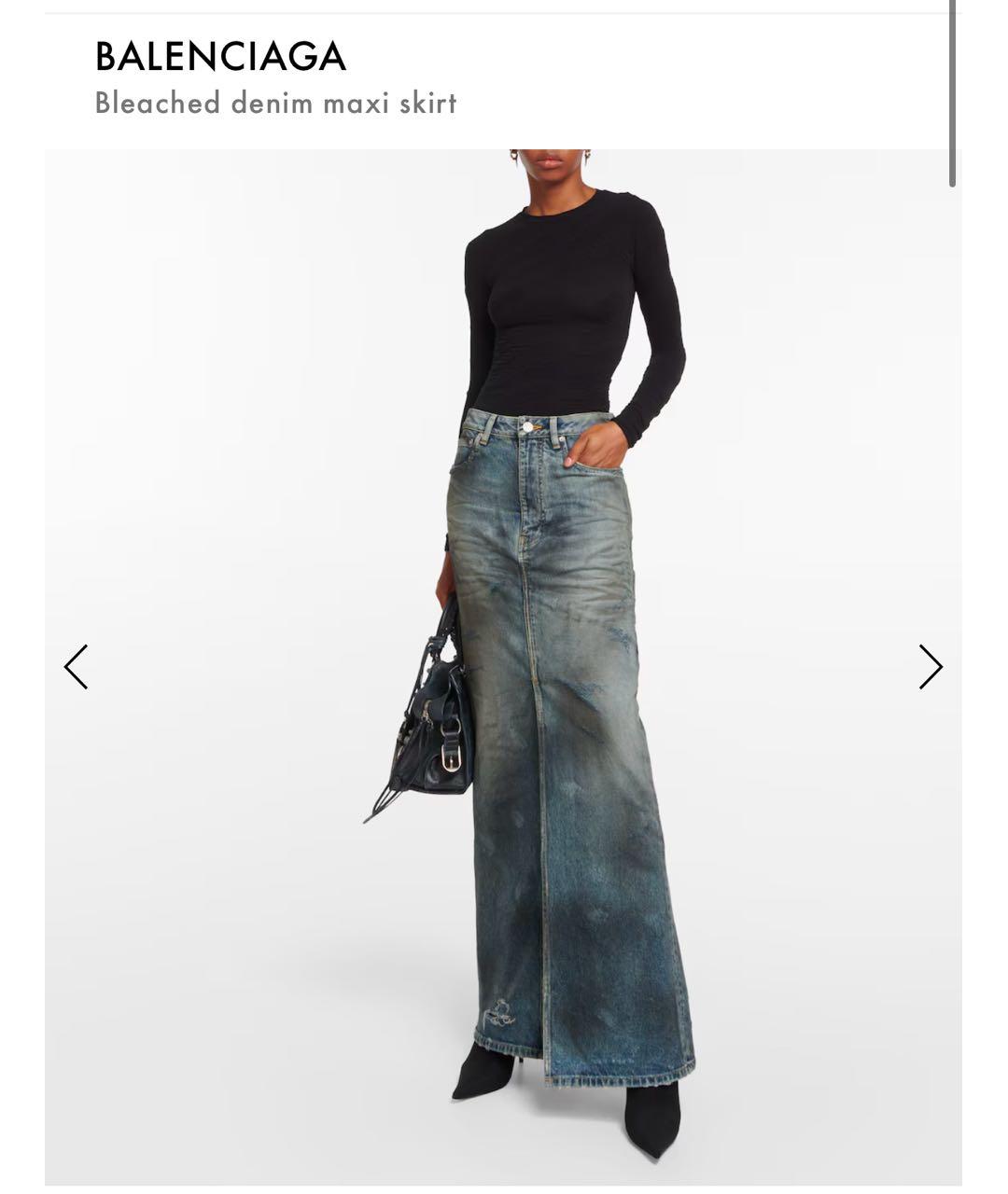 BALENCIAGA Синяя деним юбка макси, фото 7