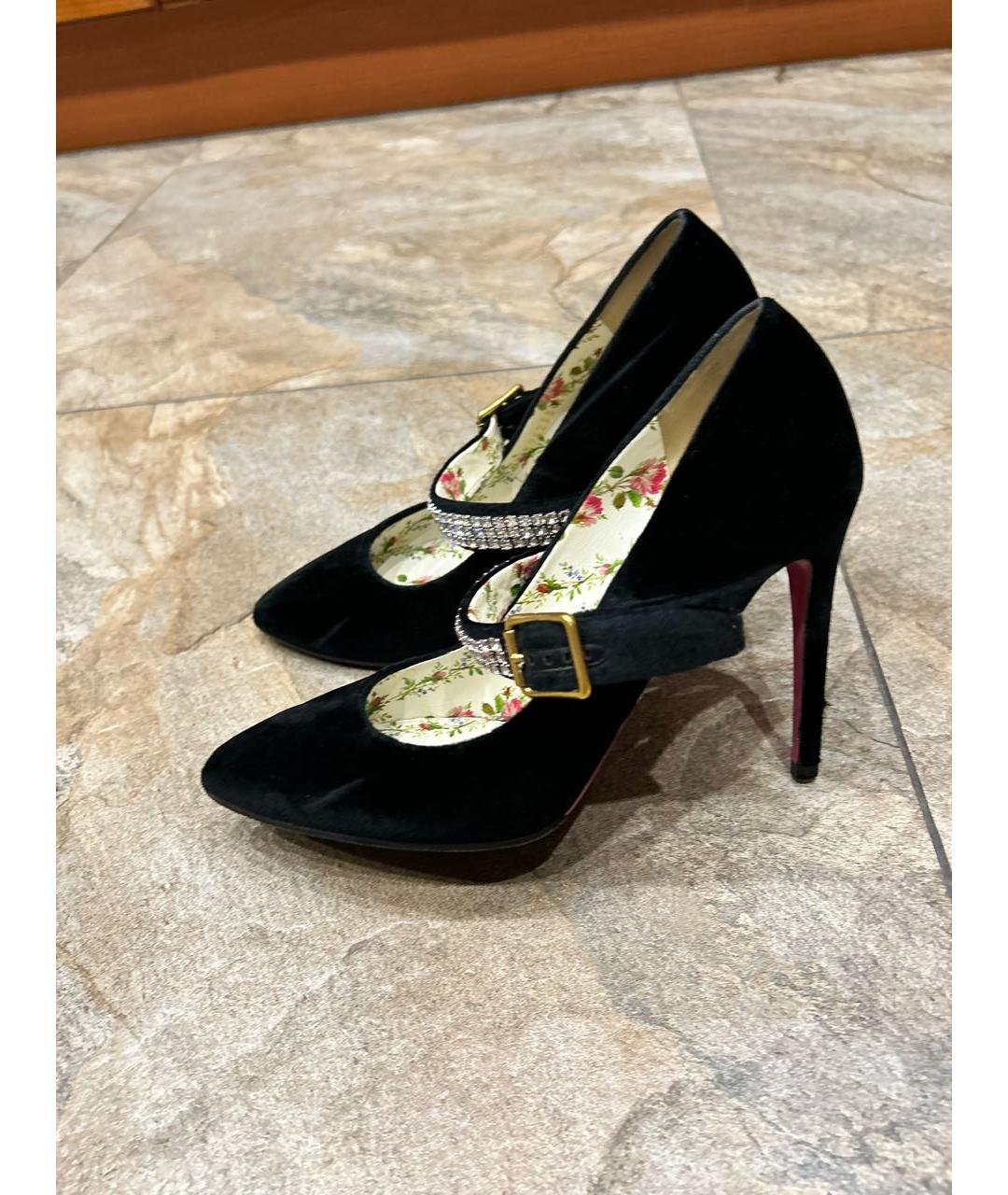 GUCCI Черные текстильные туфли, фото 2