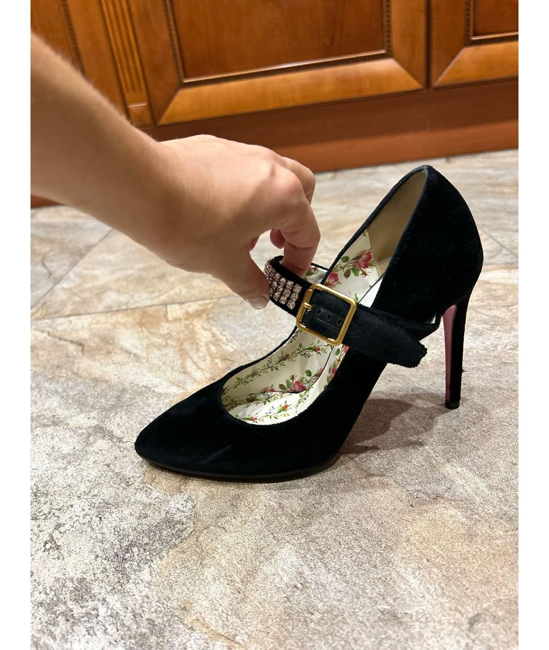 GUCCI Черные текстильные туфли, фото 7
