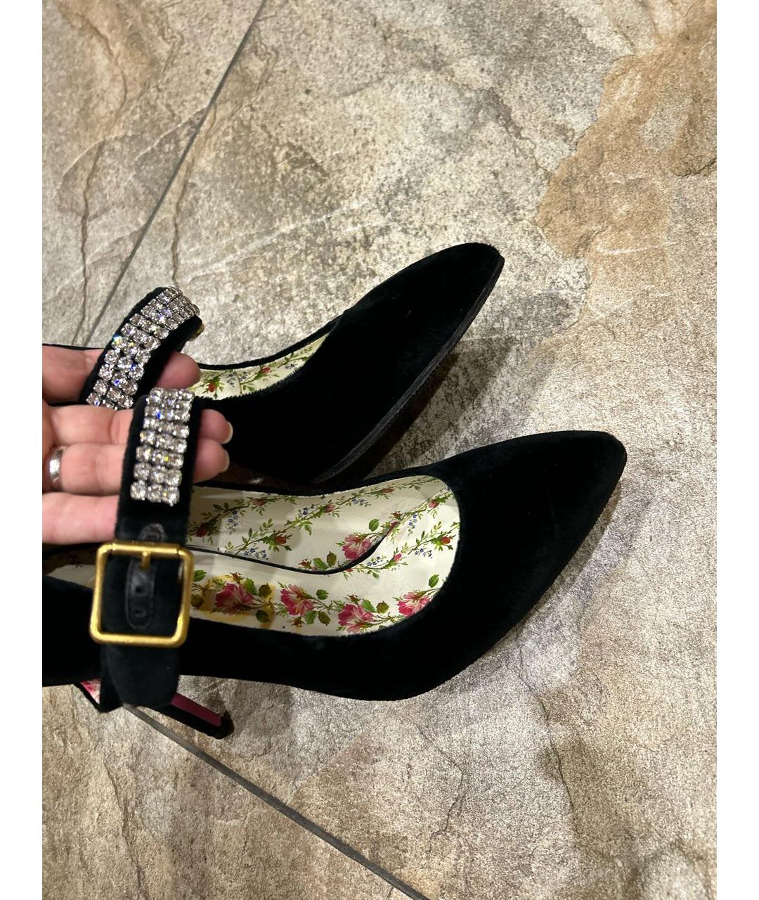 GUCCI Черные текстильные туфли, фото 5