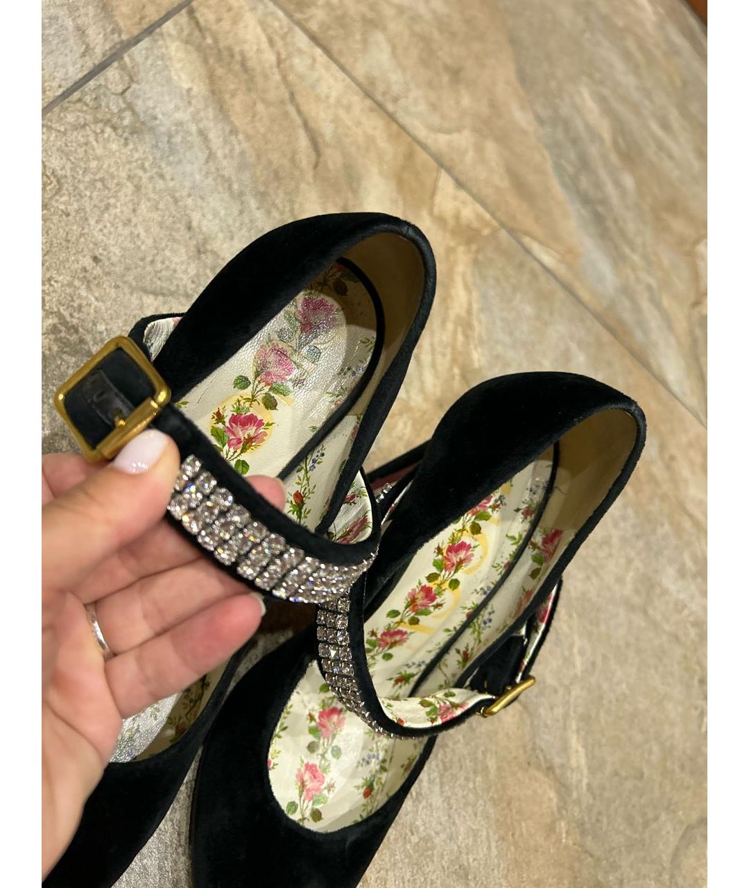 GUCCI Черные текстильные туфли, фото 6