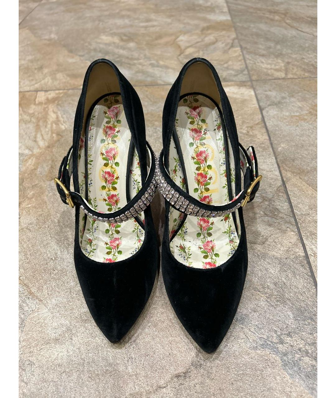 GUCCI Черные текстильные туфли, фото 3