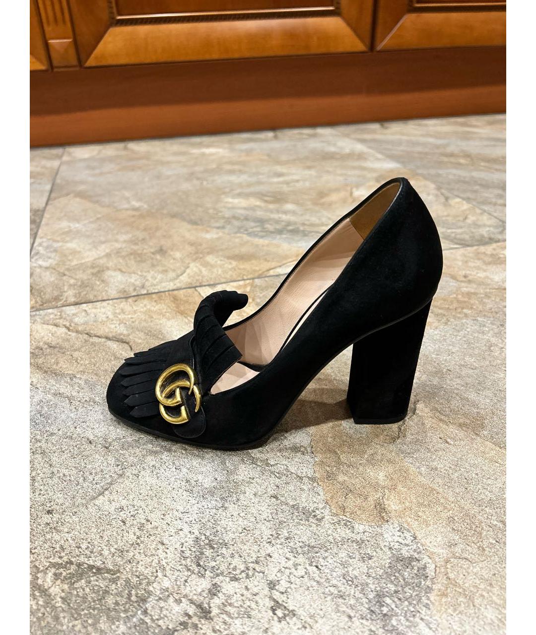 GUCCI Черные замшевые туфли, фото 9