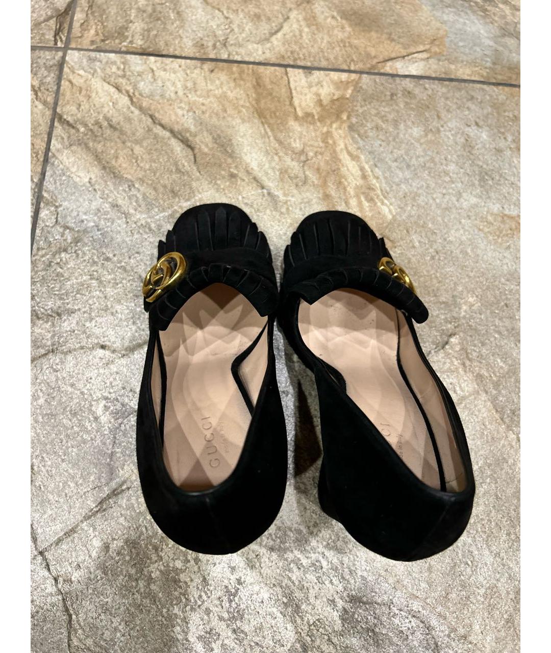GUCCI Черные замшевые туфли, фото 4