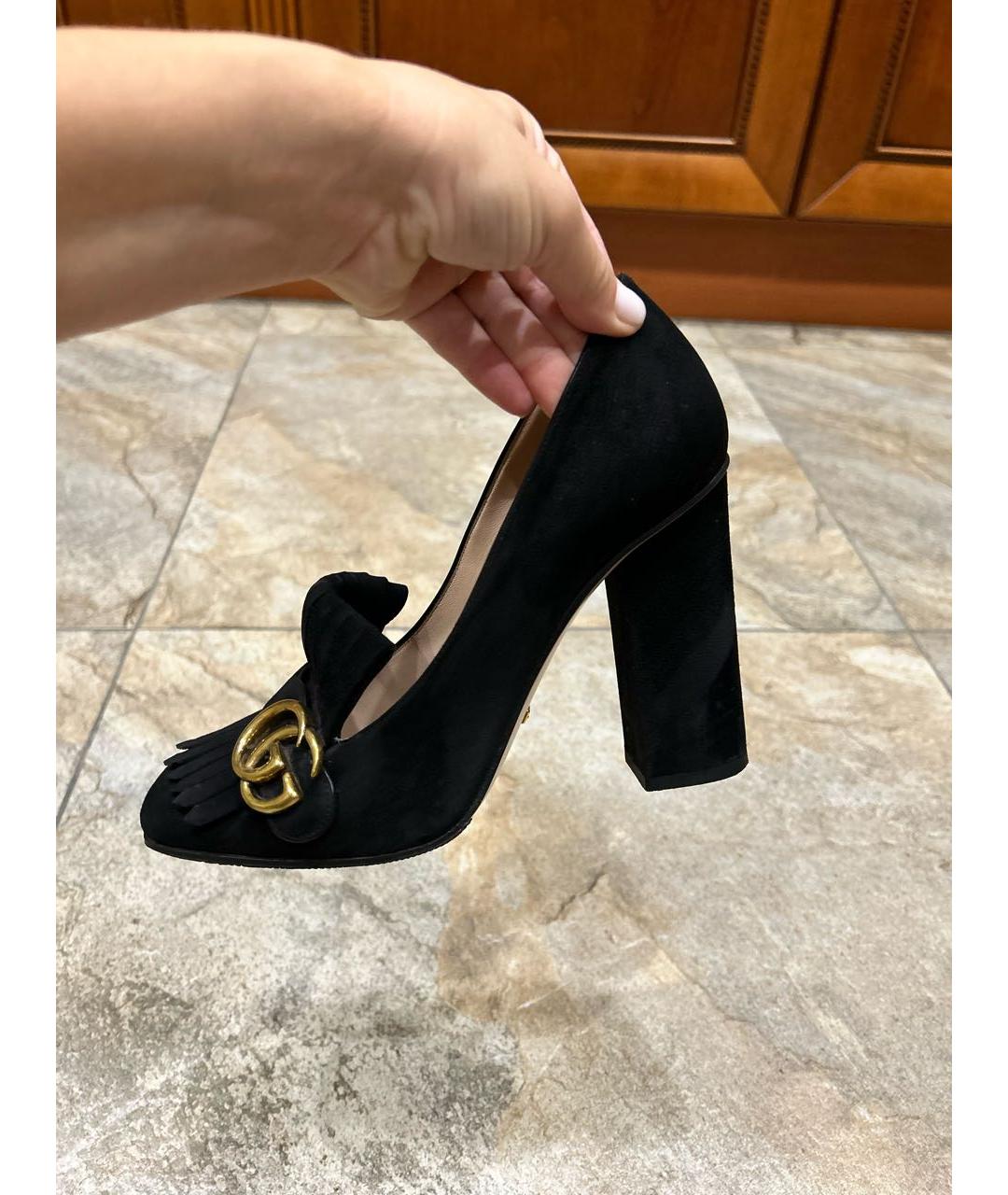 GUCCI Черные замшевые туфли, фото 7