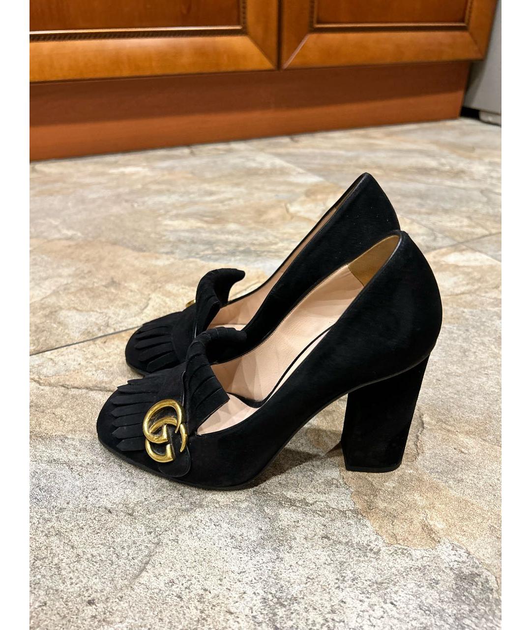 GUCCI Черные замшевые туфли, фото 2