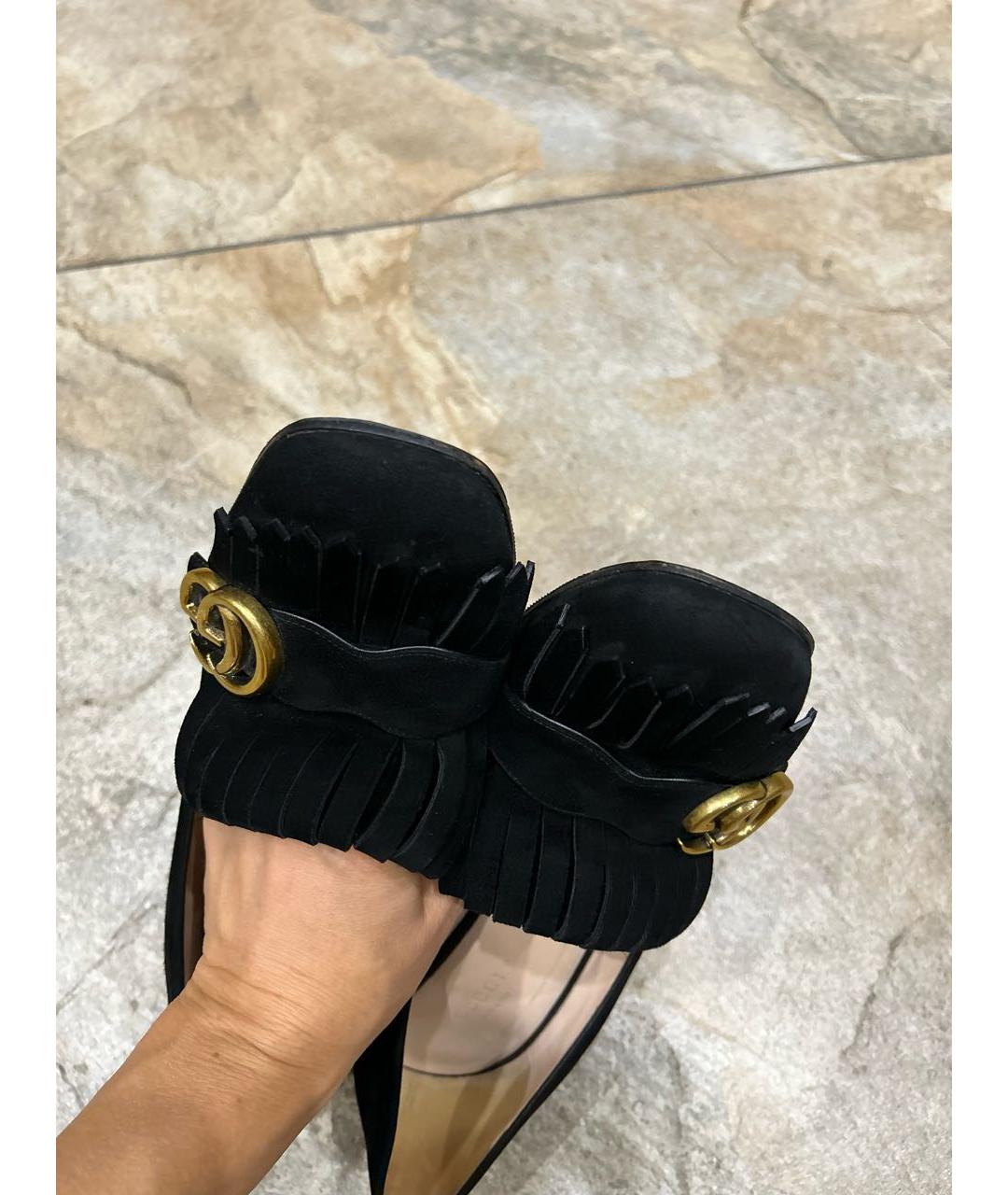 GUCCI Черные замшевые туфли, фото 5