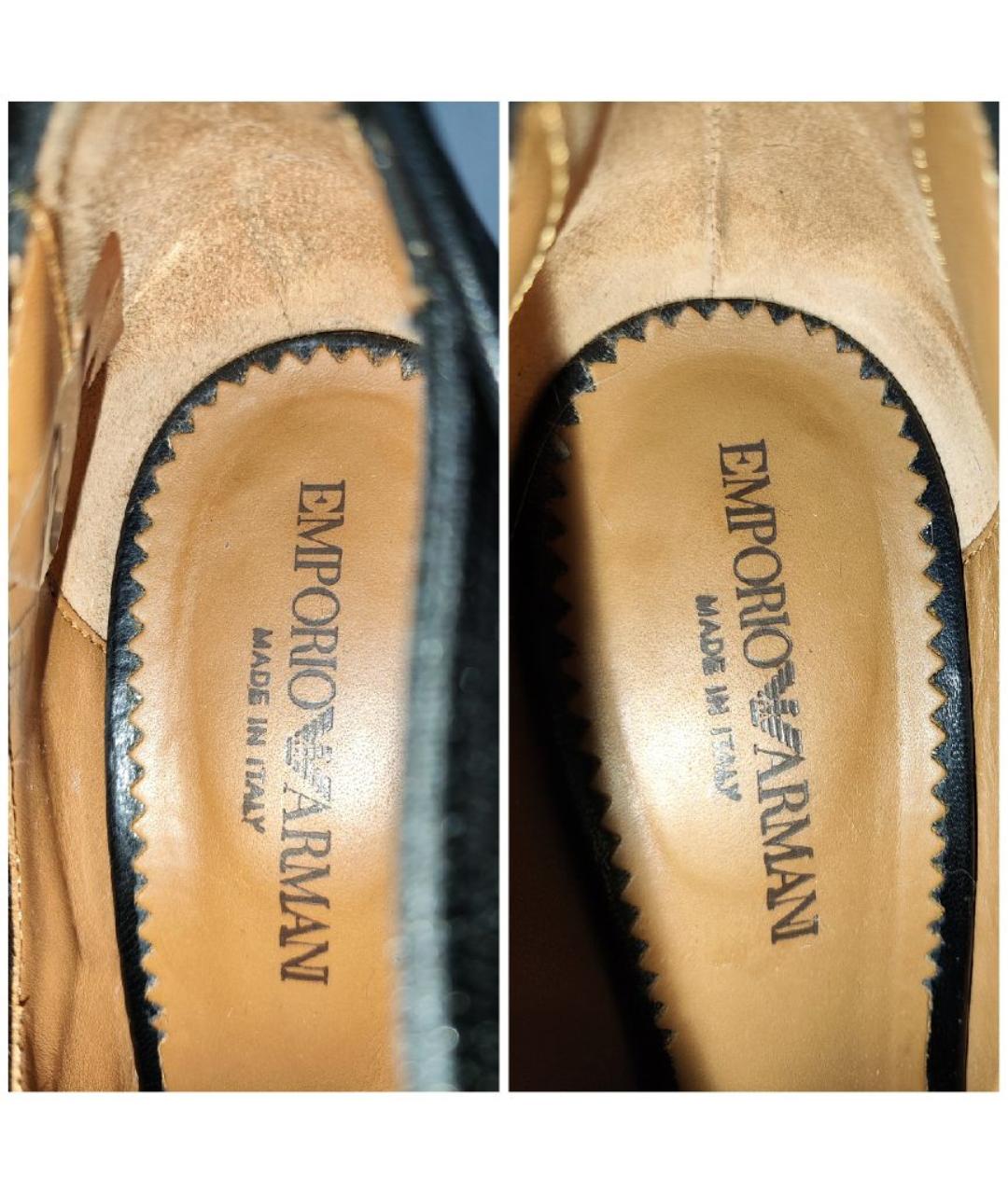 EMPORIO ARMANI Черные кожаные ботильоны, фото 9