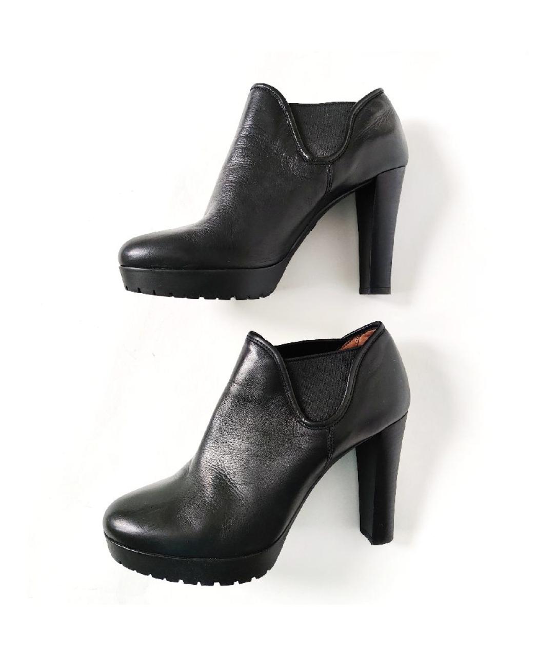 EMPORIO ARMANI Черные кожаные ботильоны, фото 6