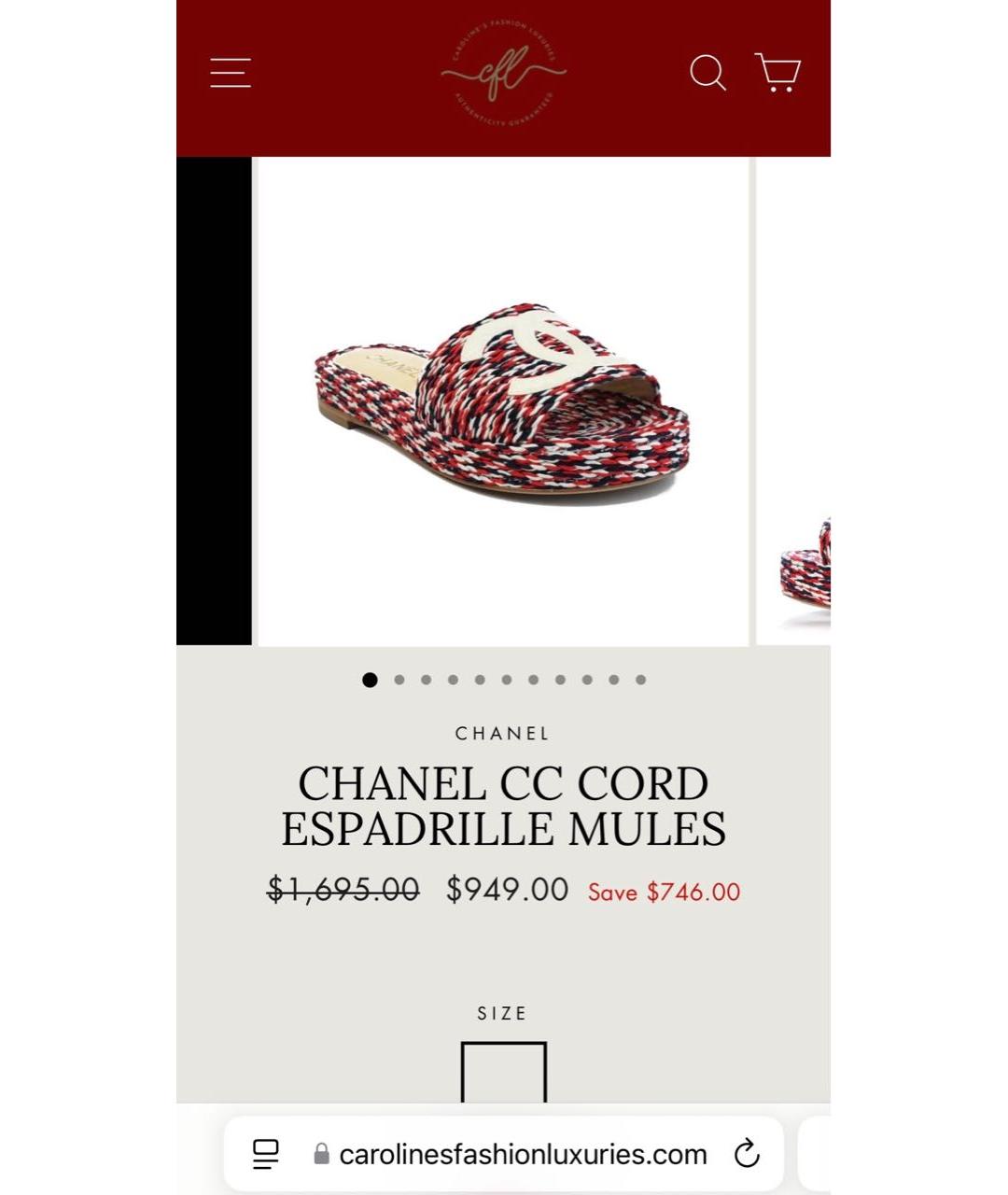 CHANEL Бордовые шлепанцы, фото 2