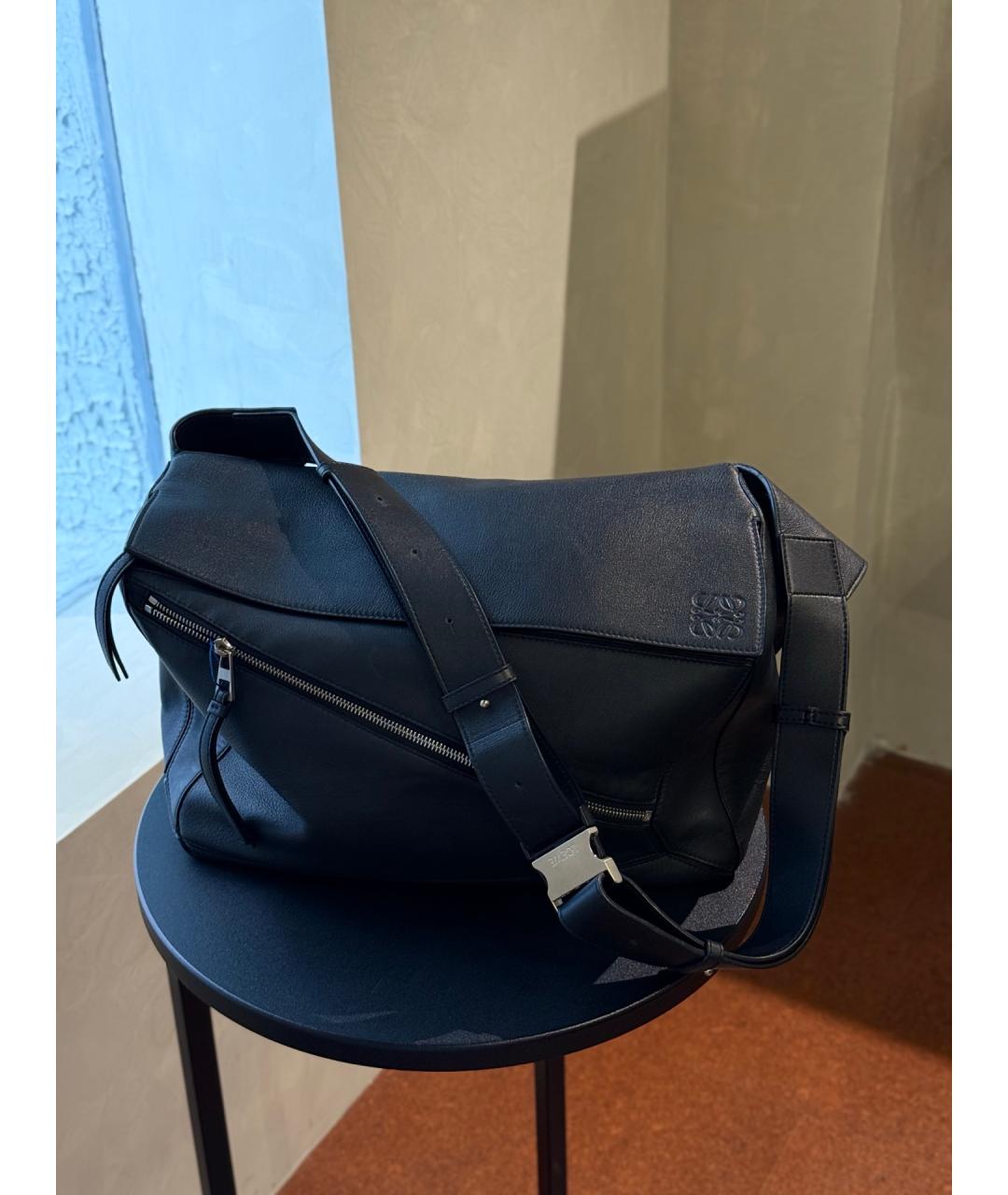 LOEWE Черная деним поясная сумка, фото 10