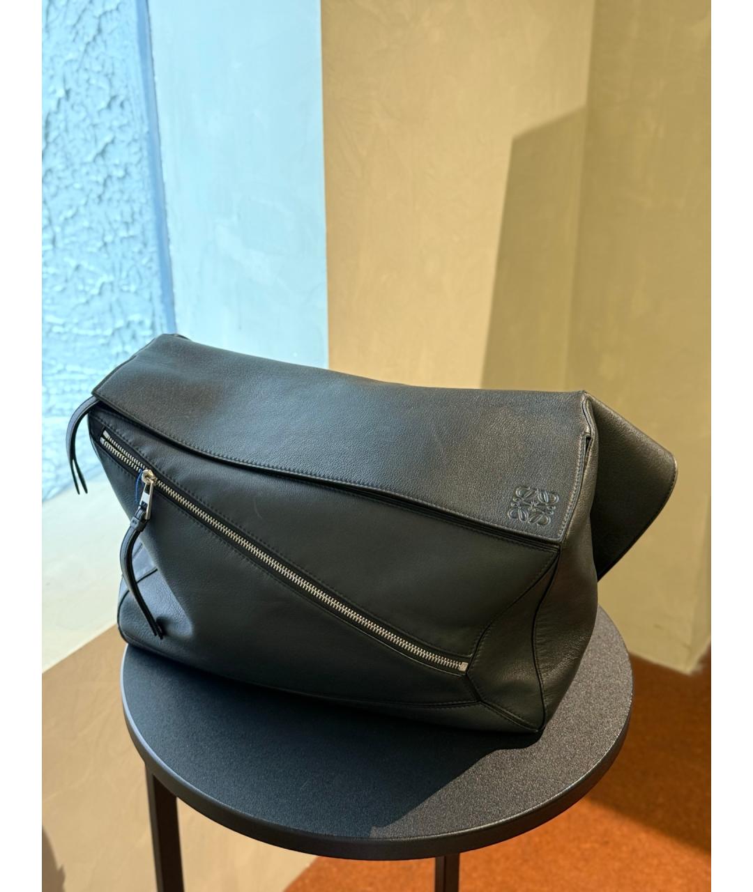 LOEWE Черная деним поясная сумка, фото 3