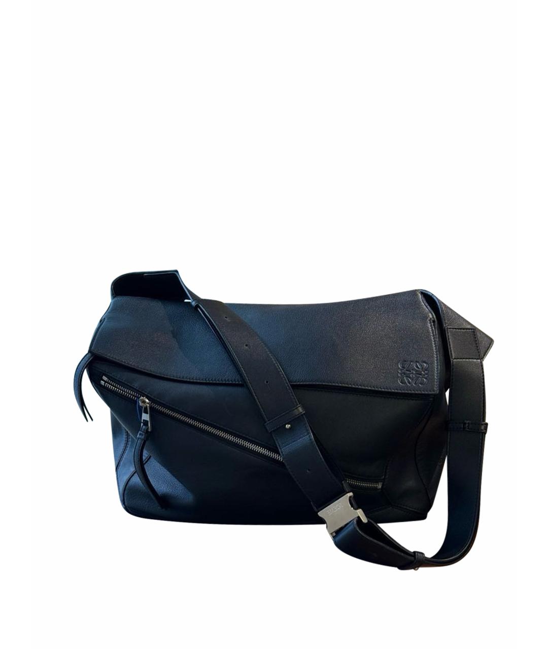 LOEWE Черная деним поясная сумка, фото 1