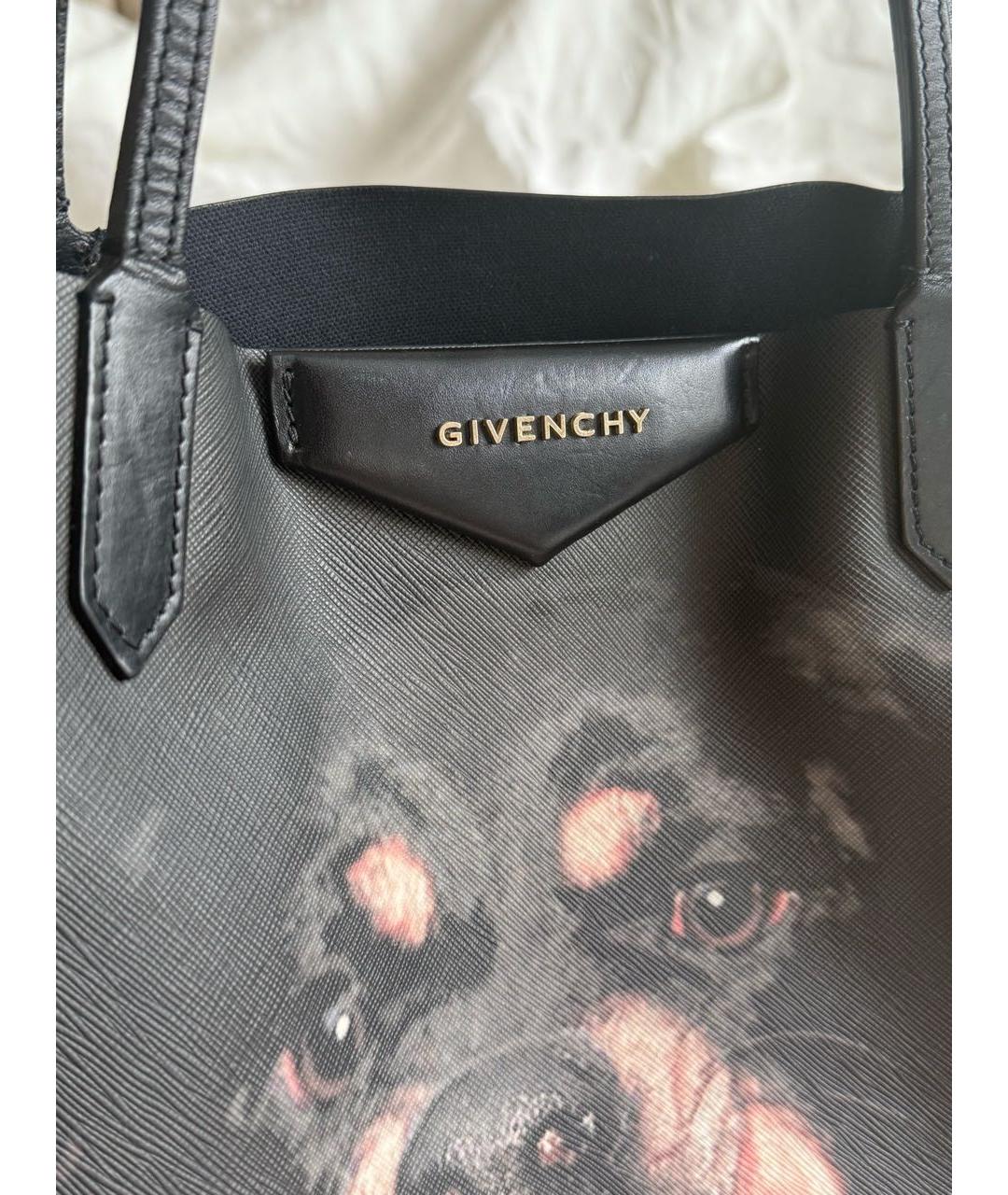 GIVENCHY Черная кожаная сумка тоут, фото 4