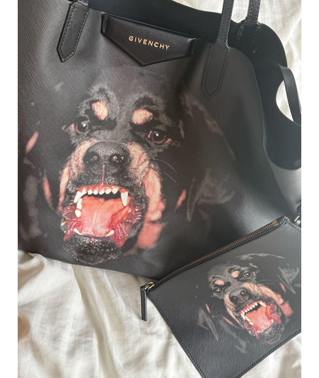 GIVENCHY Черная кожаная сумка тоут, фото 5