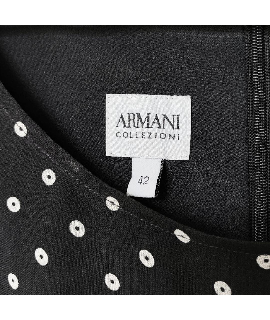 ARMANI COLLEZIONI Черное шелковое коктейльное платье, фото 4