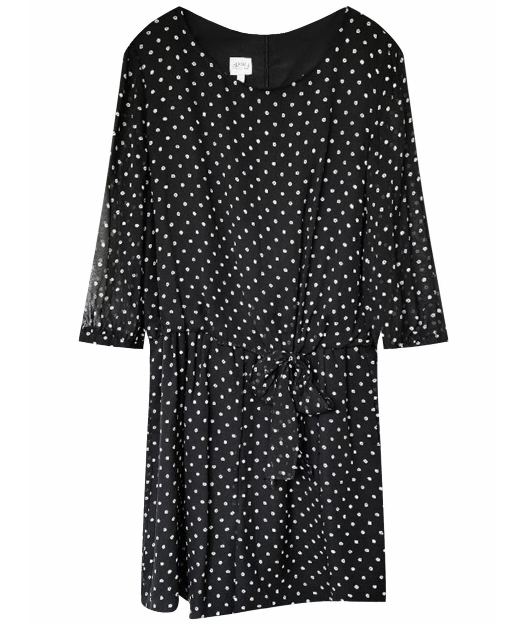 ARMANI COLLEZIONI Черное шелковое коктейльное платье, фото 1
