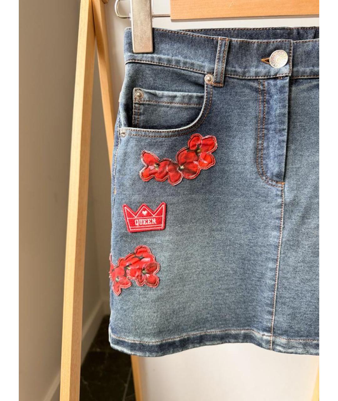 DOLCE&GABBANA Синяя деним юбка, фото 3