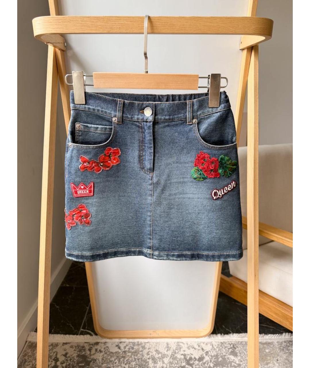 DOLCE&GABBANA Синяя деним юбка, фото 7