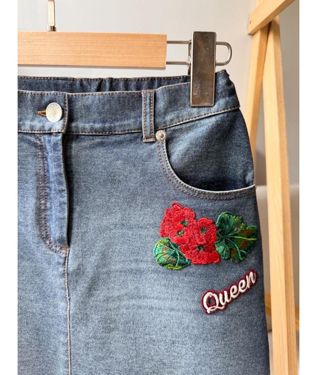 DOLCE&GABBANA Синяя деним юбка, фото 6