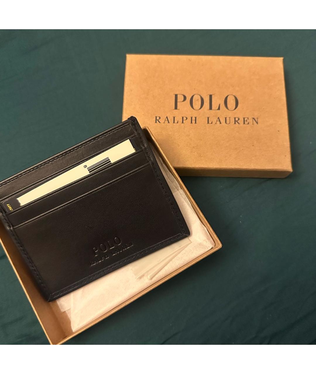 POLO RALPH LAUREN Темно-синий кожаный кардхолдер, фото 5