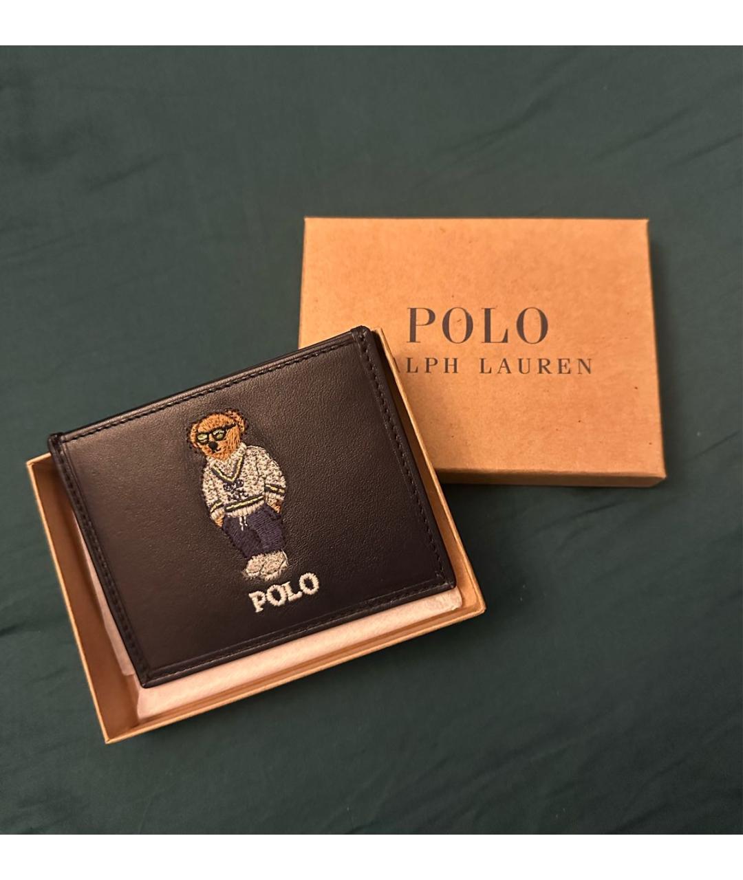 POLO RALPH LAUREN Темно-синий кожаный кардхолдер, фото 4