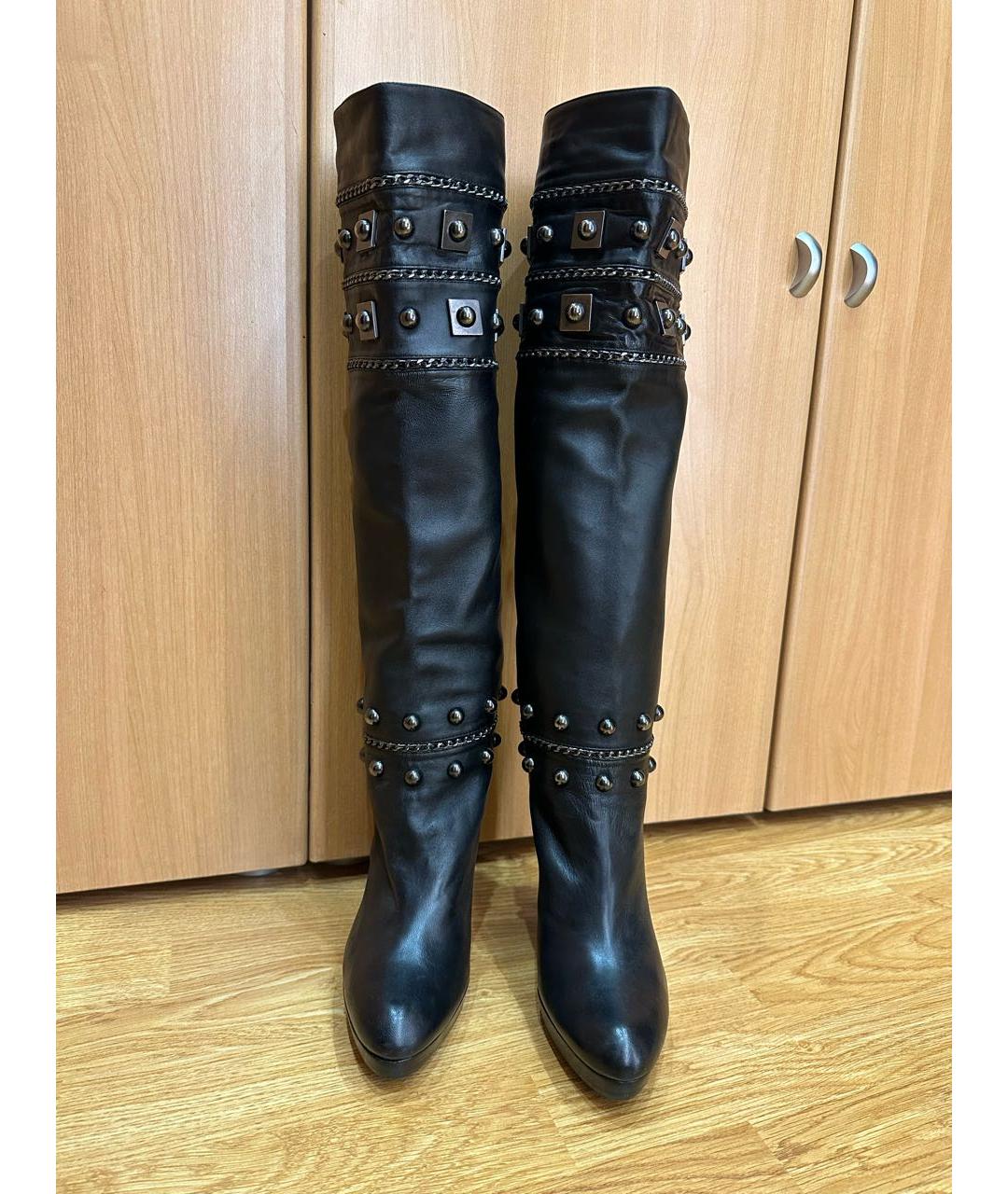 STUART WEITZMAN Черные кожаные сапоги, фото 2