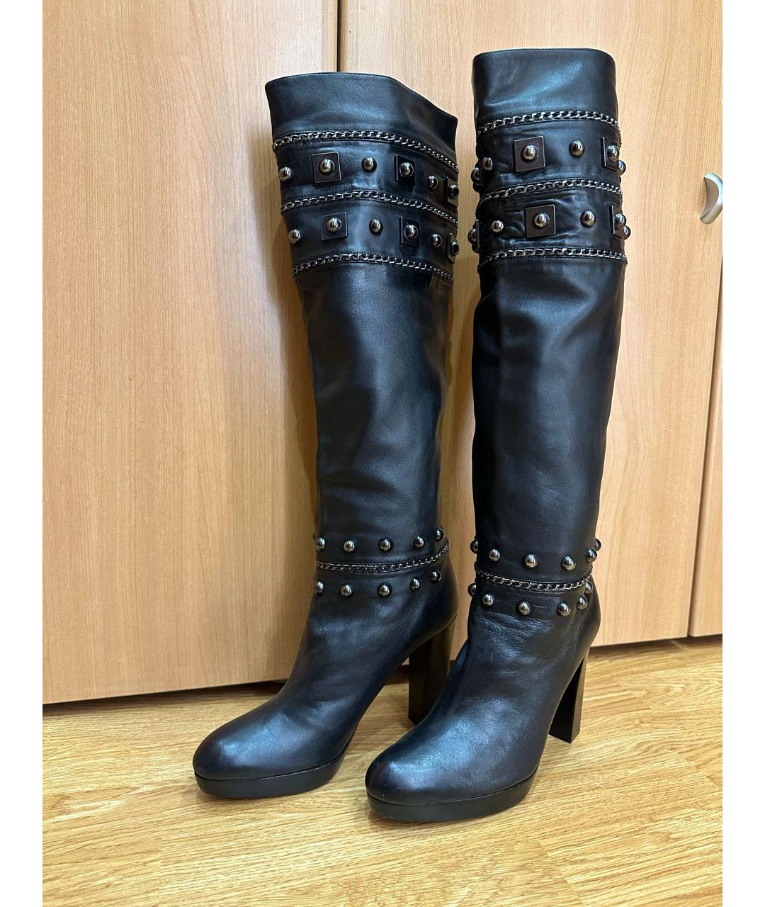 STUART WEITZMAN Черные кожаные сапоги, фото 8