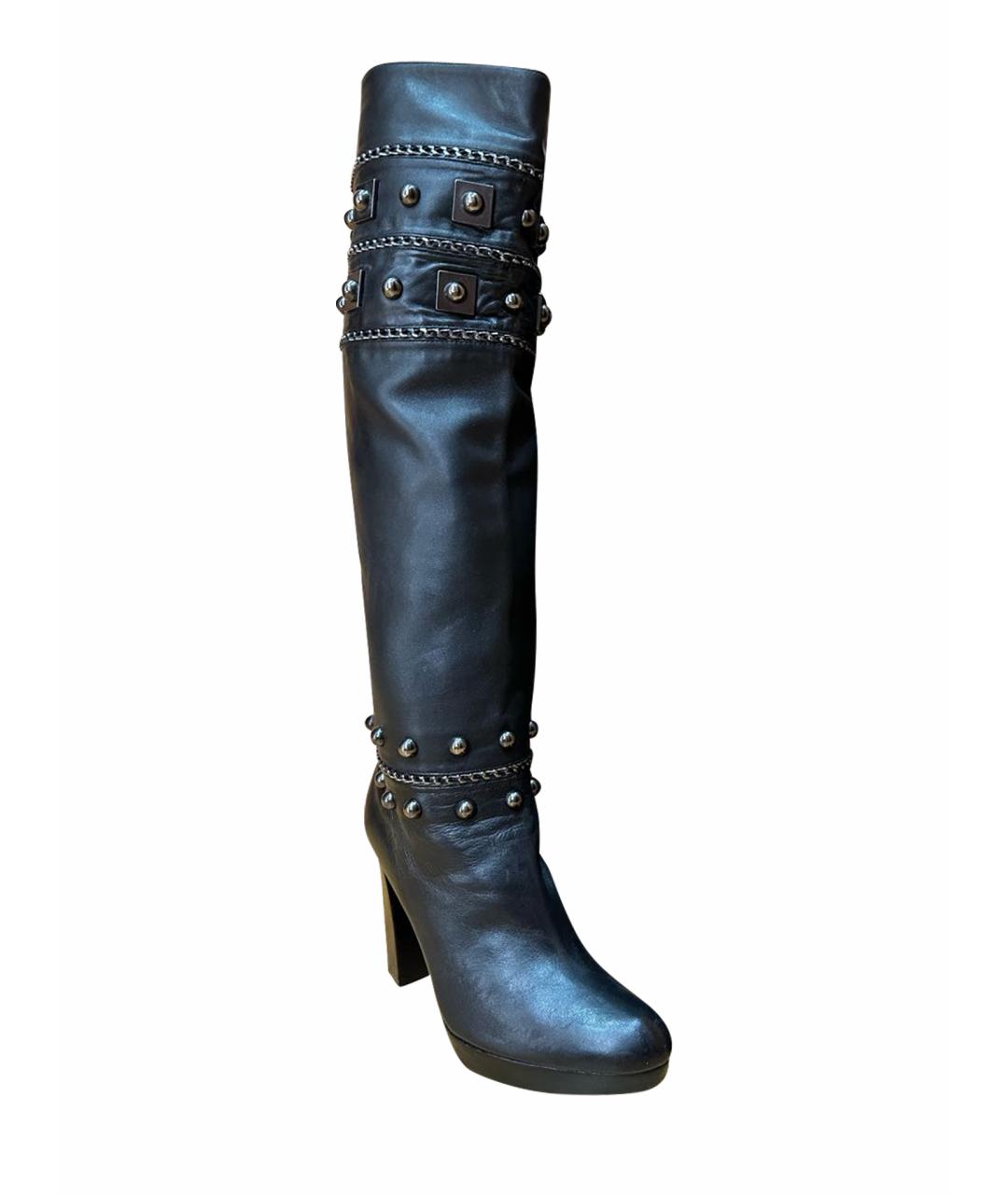STUART WEITZMAN Черные кожаные сапоги, фото 1